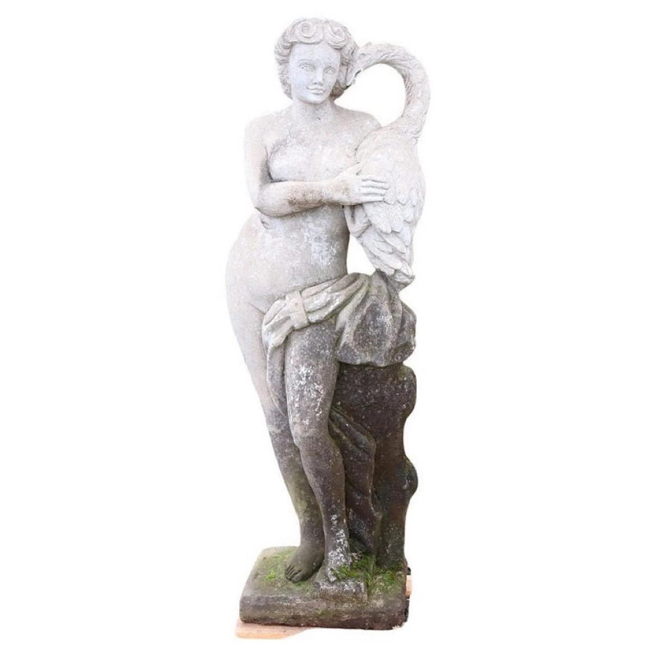 Leda and the swan, statue in cement and marble dust, 1920s 1