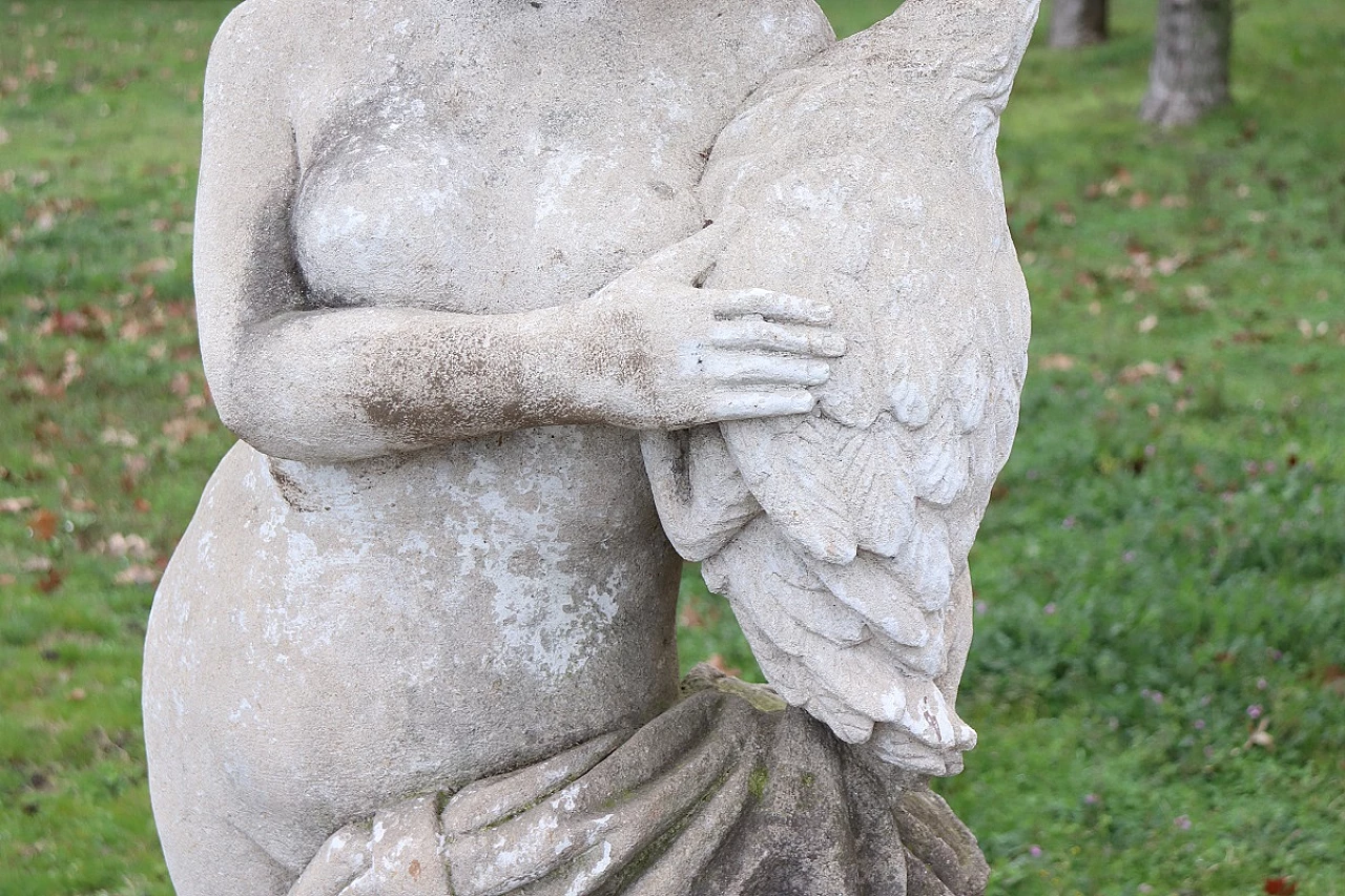 Leda and the swan, statue in cement and marble dust, 1920s 3