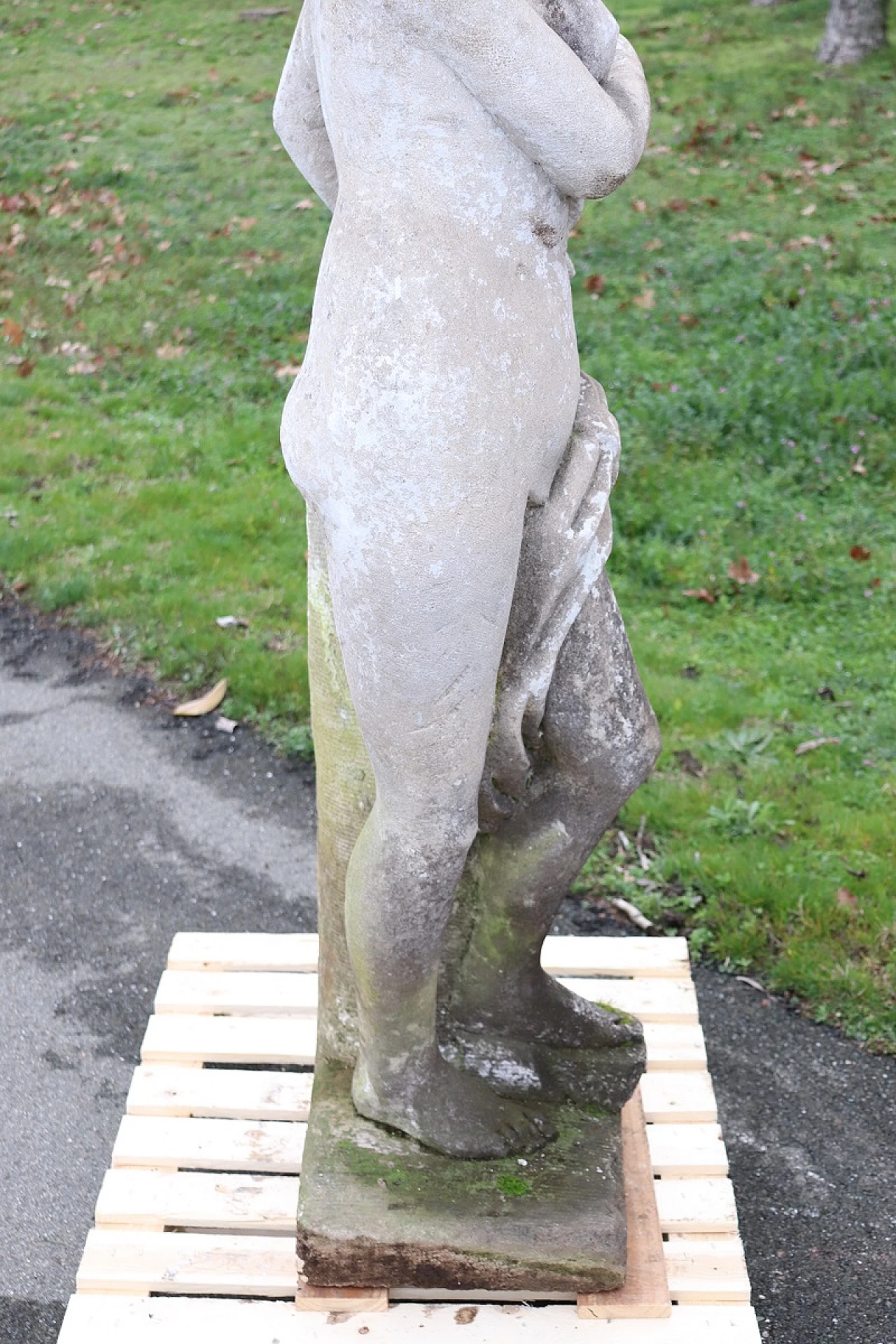 Leda and the swan, statue in cement and marble dust, 1920s 11