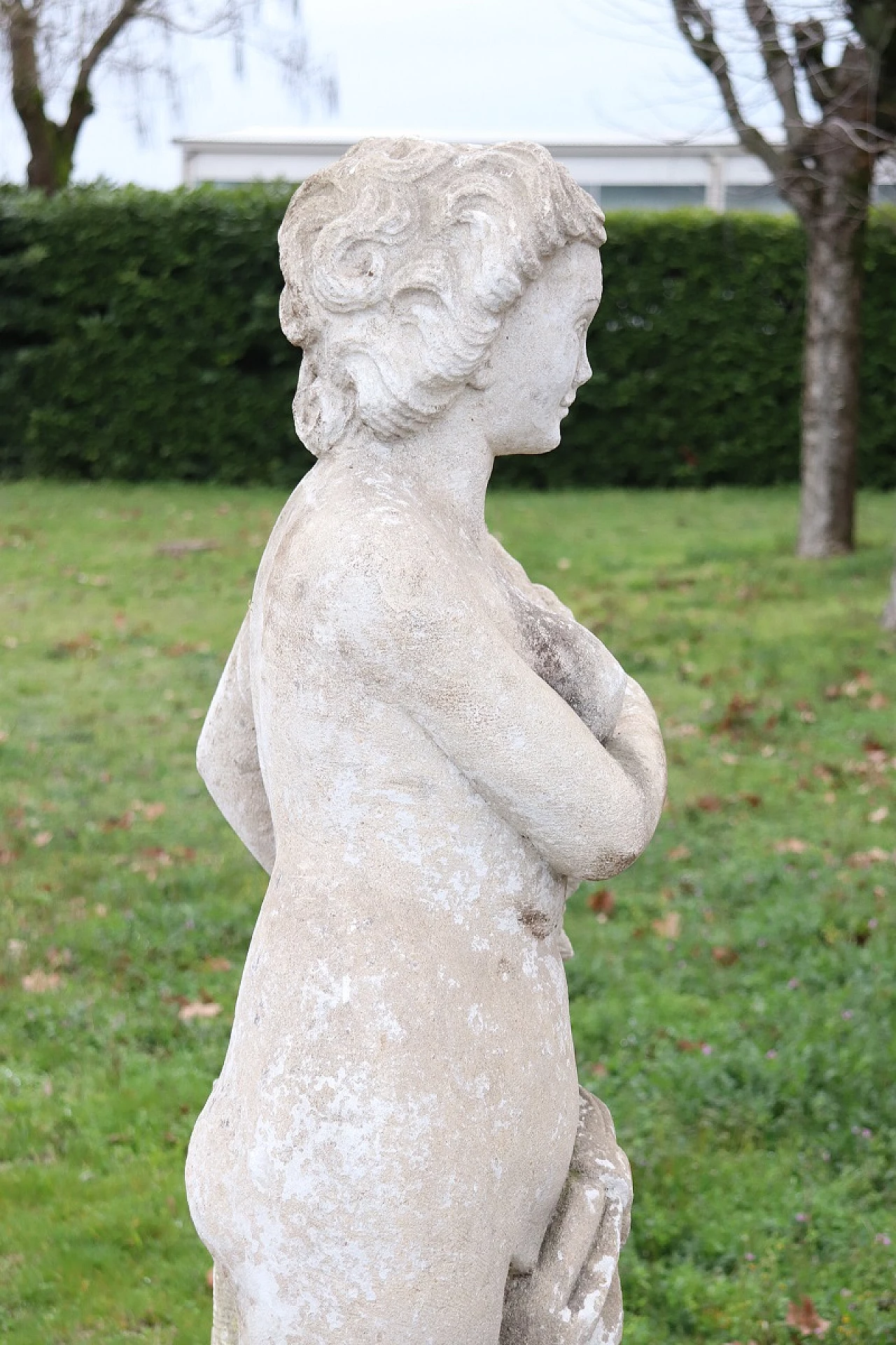 Leda and the swan, statue in cement and marble dust, 1920s 12