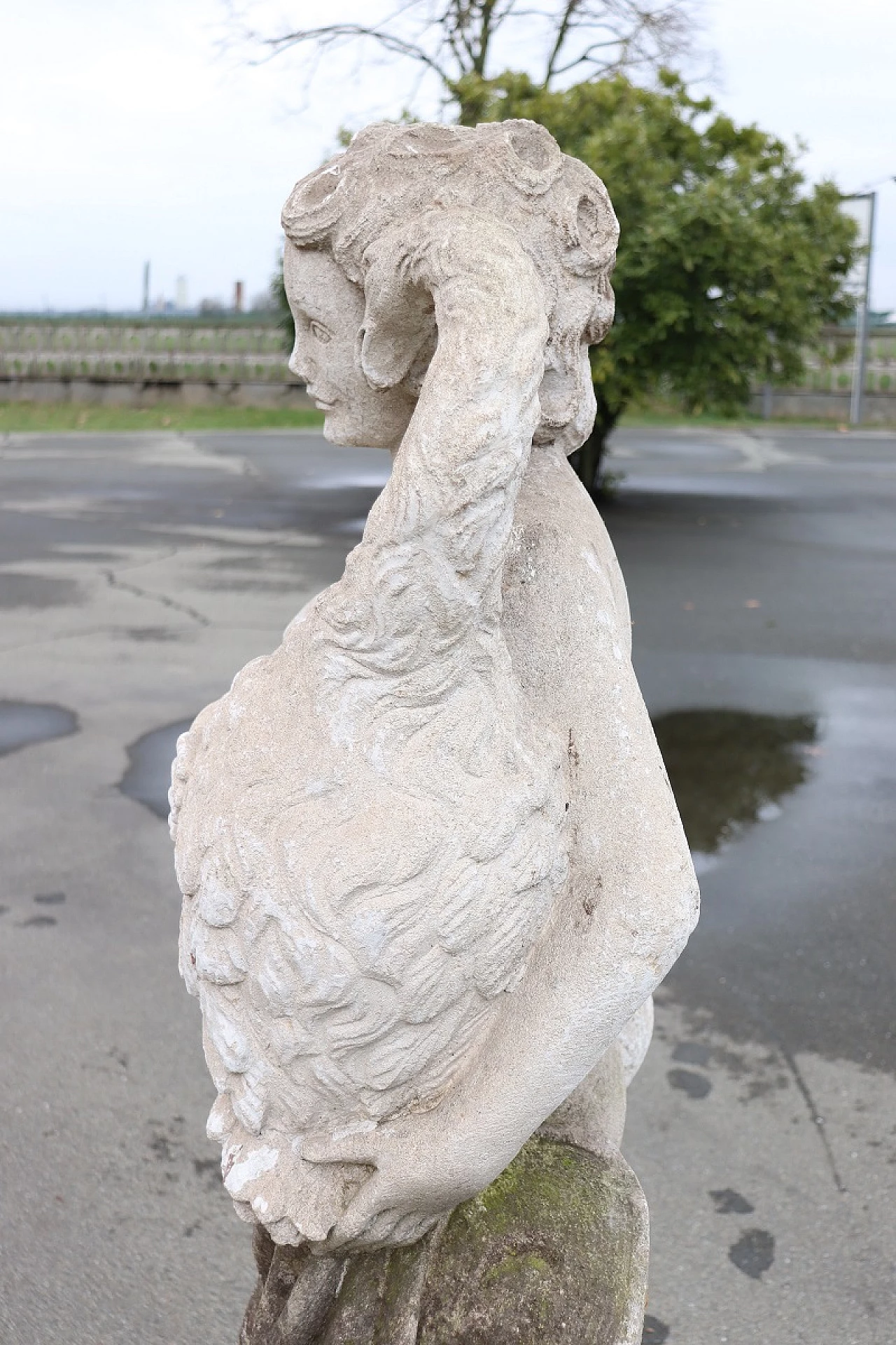 Leda and the swan, statue in cement and marble dust, 1920s 14