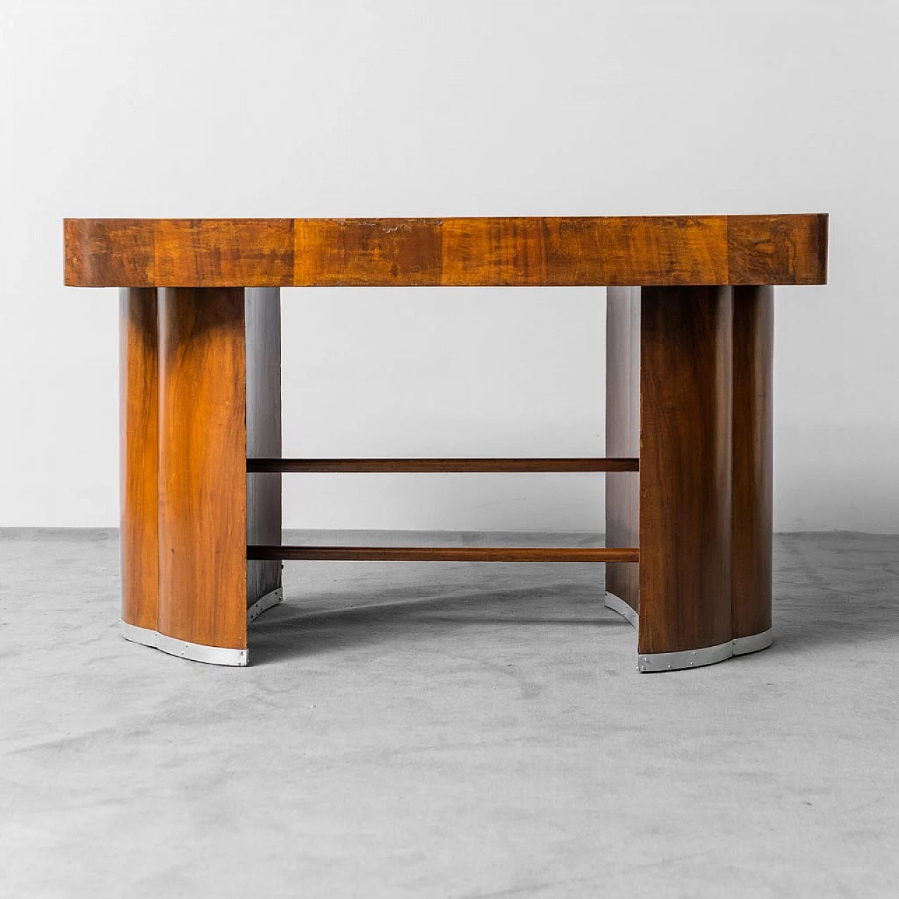 Wooden table with metal tips 8