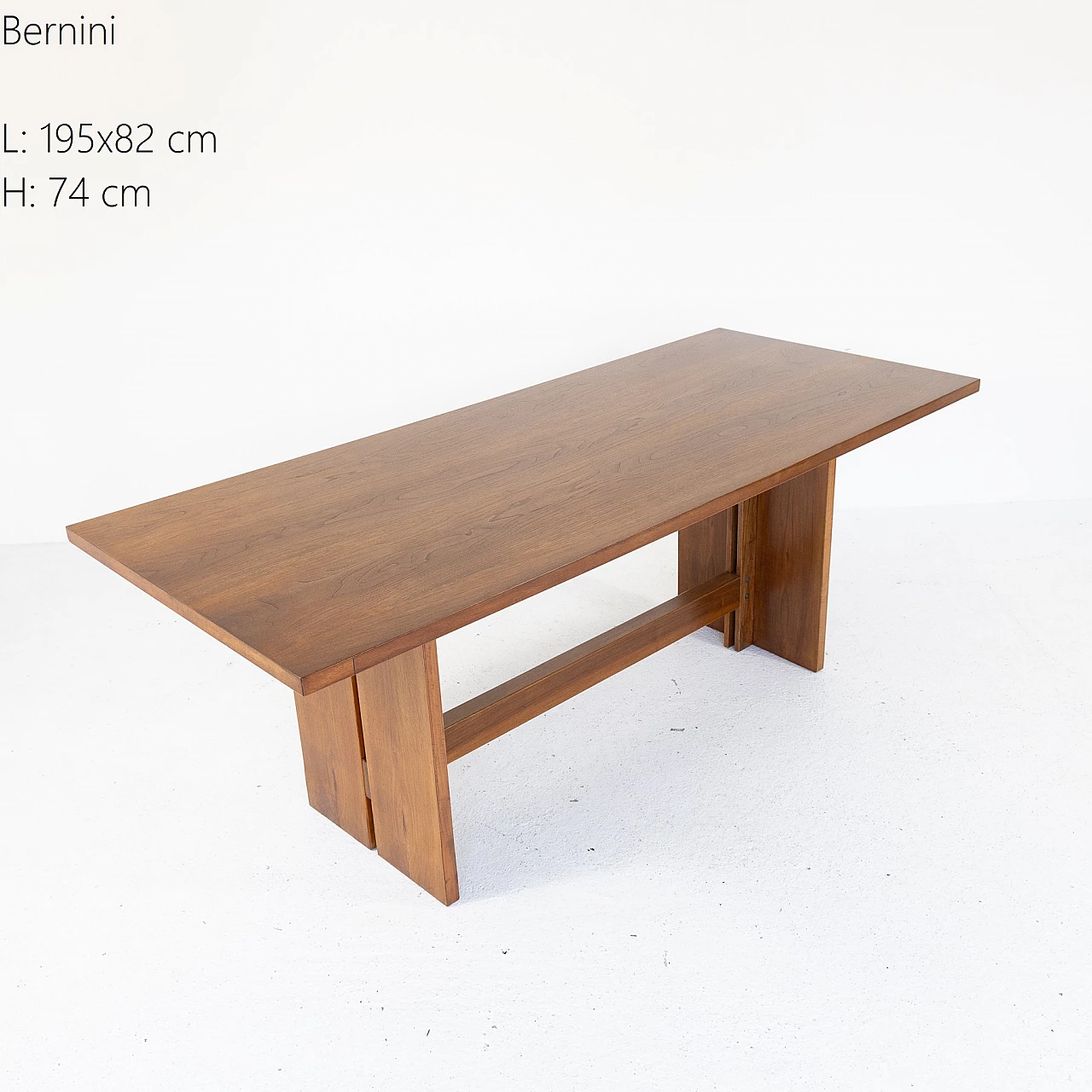 Walnut table by Bernini, 1970s 5