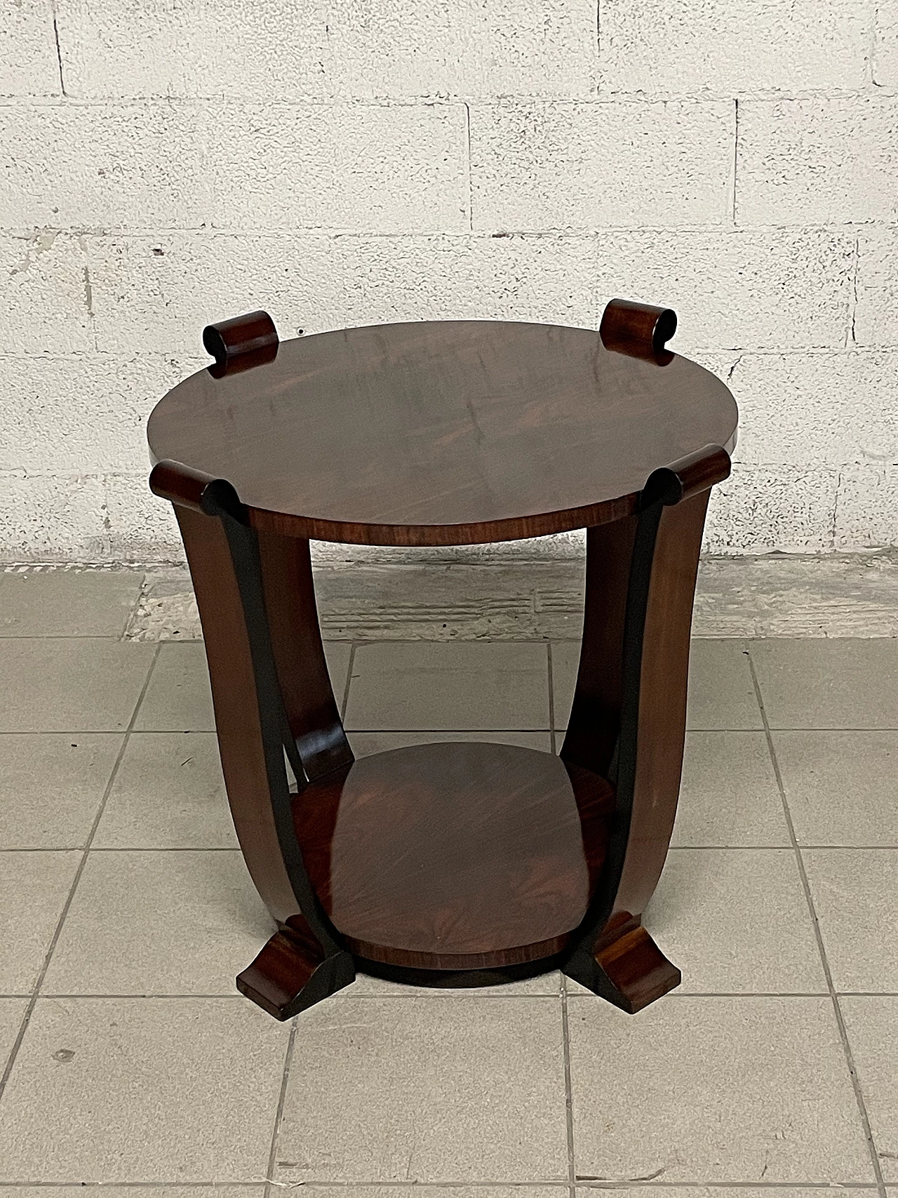 Round coffee table in rosewood, 1930s 1