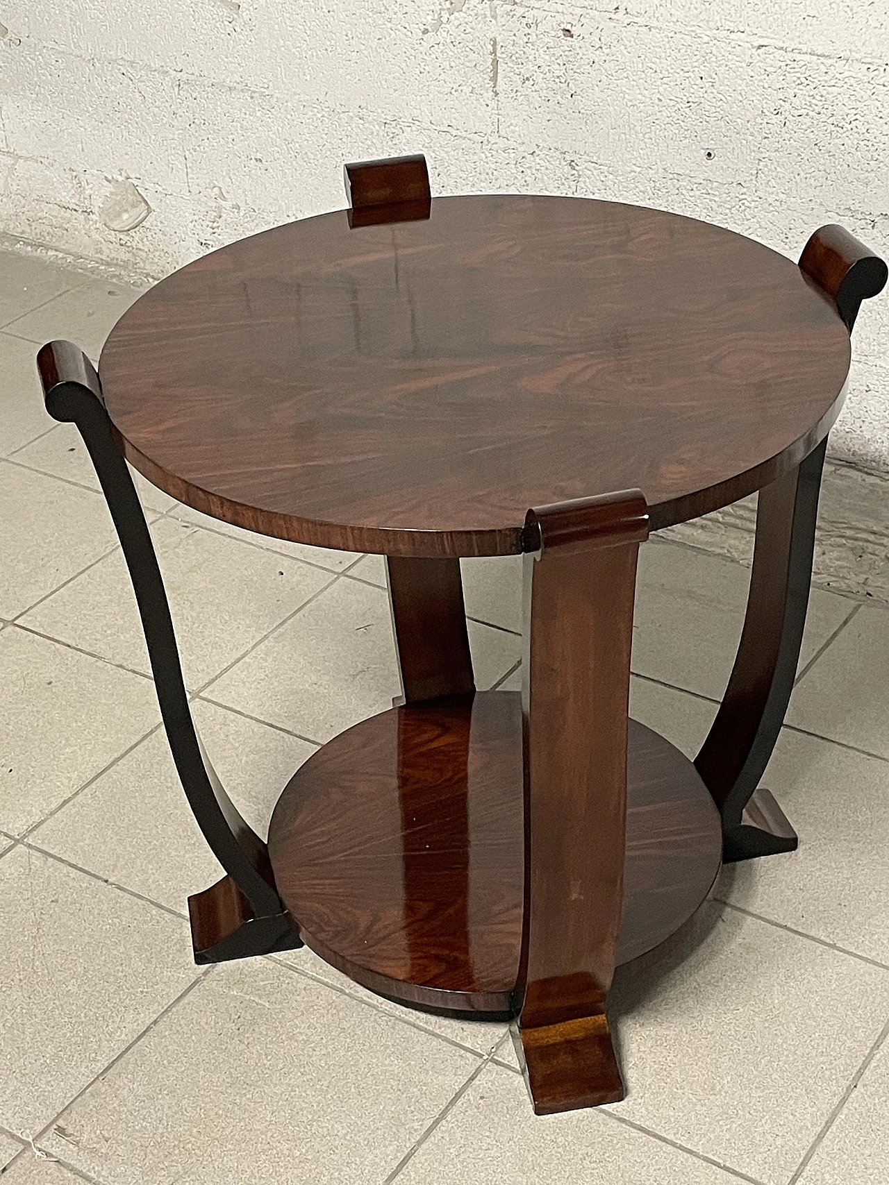 Round coffee table in rosewood, 1930s 4