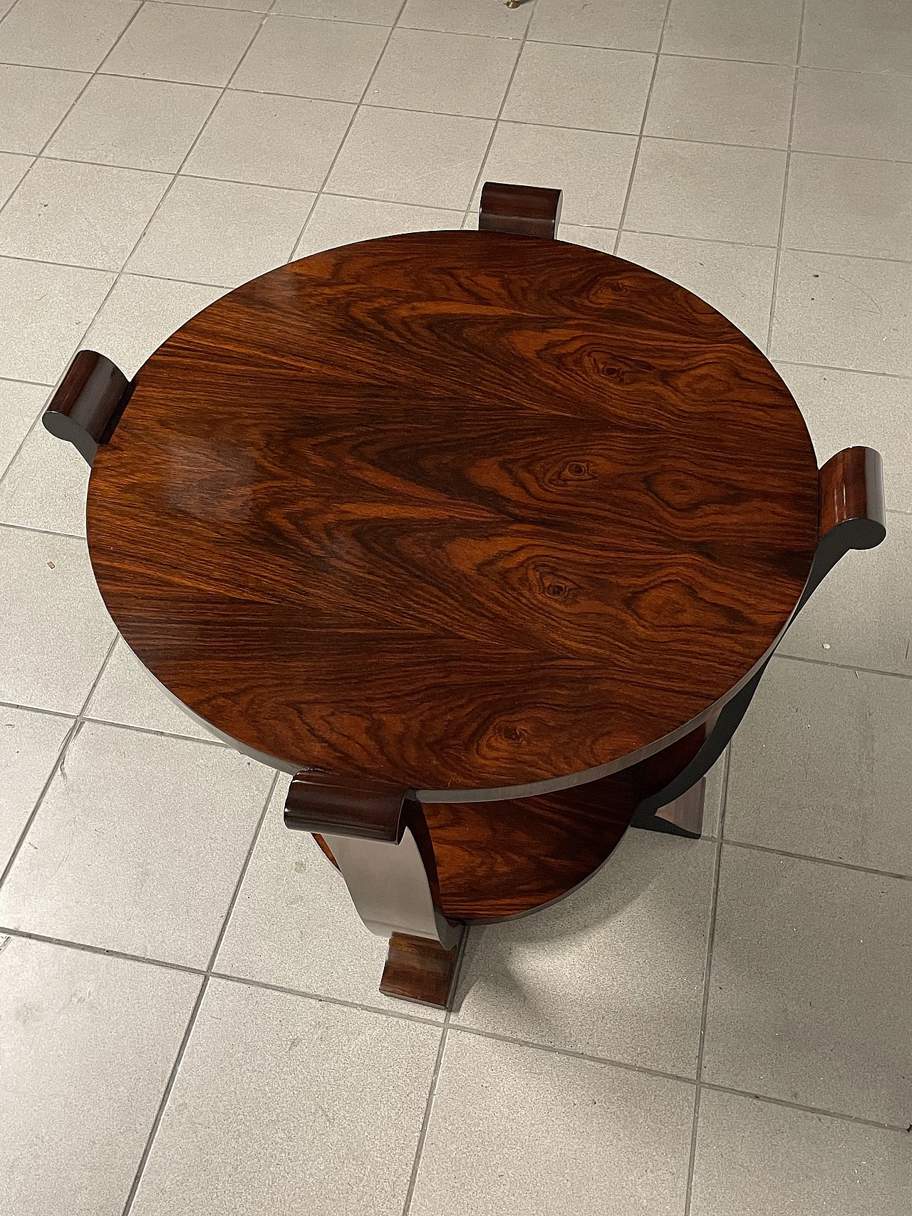 Round coffee table in rosewood, 1930s 12