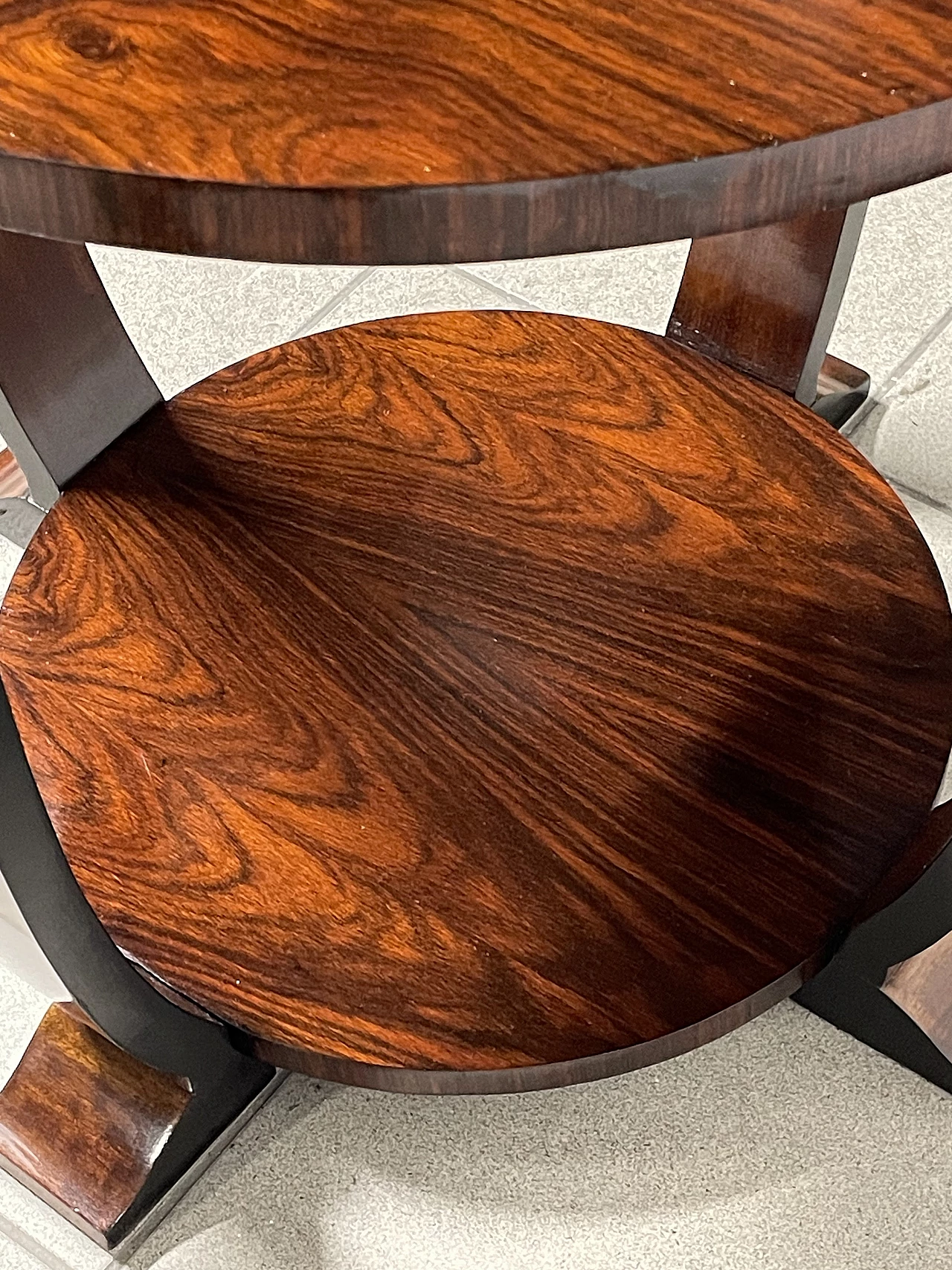 Round coffee table in rosewood, 1930s 14