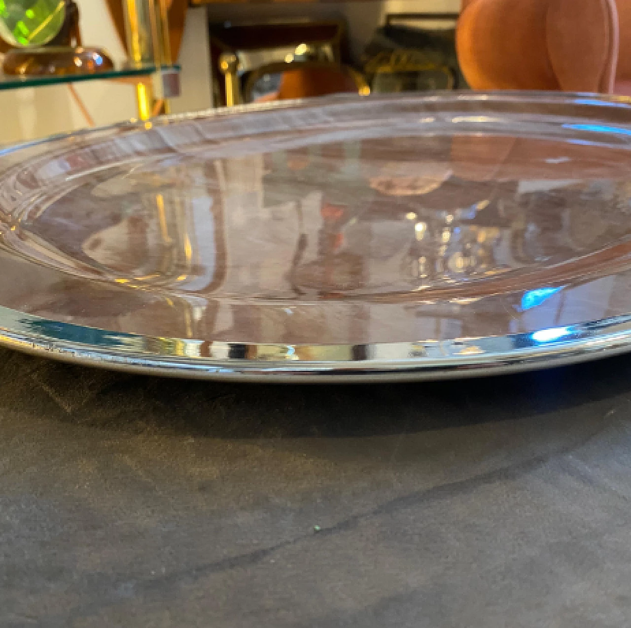 Lucite and silver plating tray by B. B. Genova, 1980s 6
