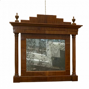 Mirror with solid walnut wood fram, ealy 19th century