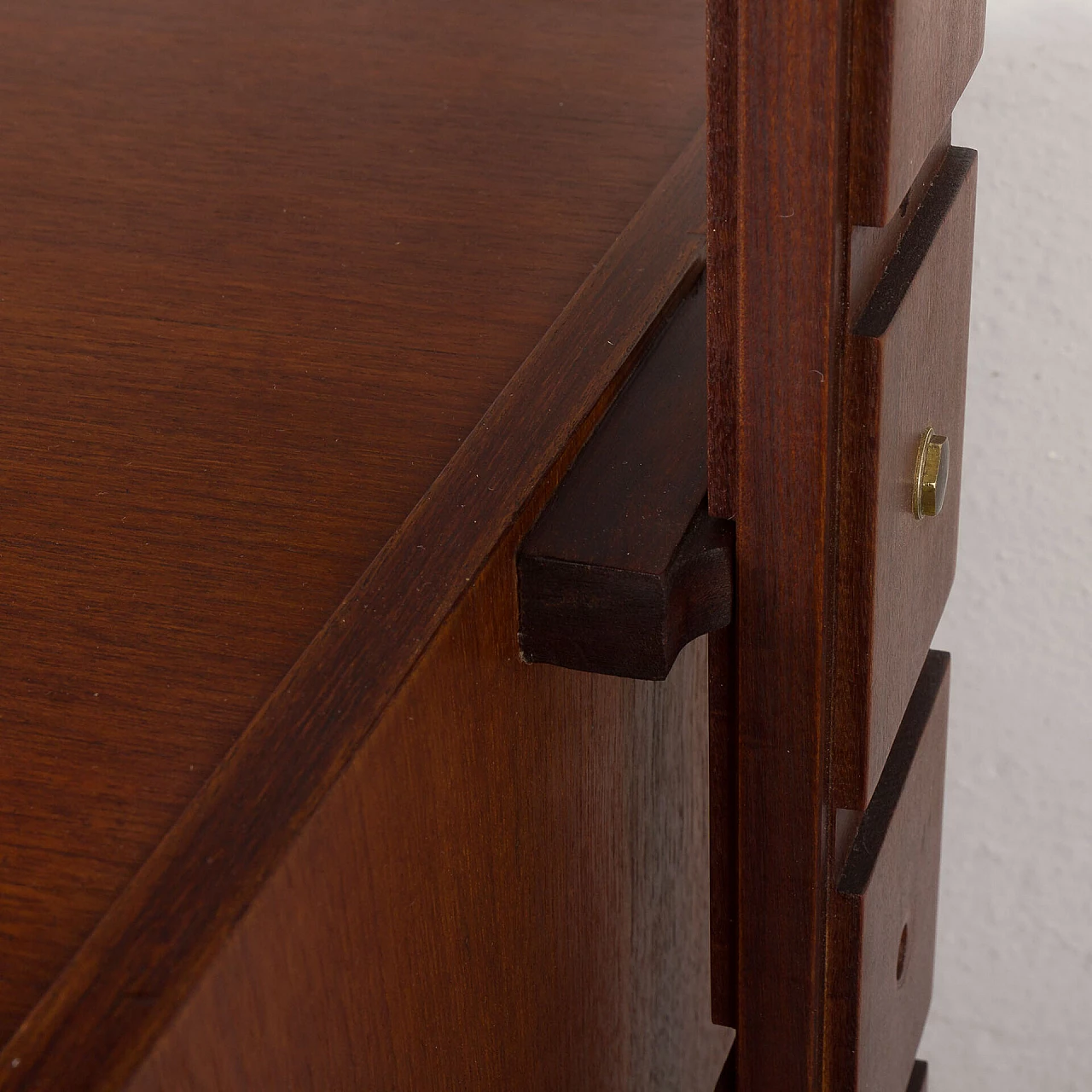 Two-bay teak and brass bookcase by Ico Parisi, 1960s 3