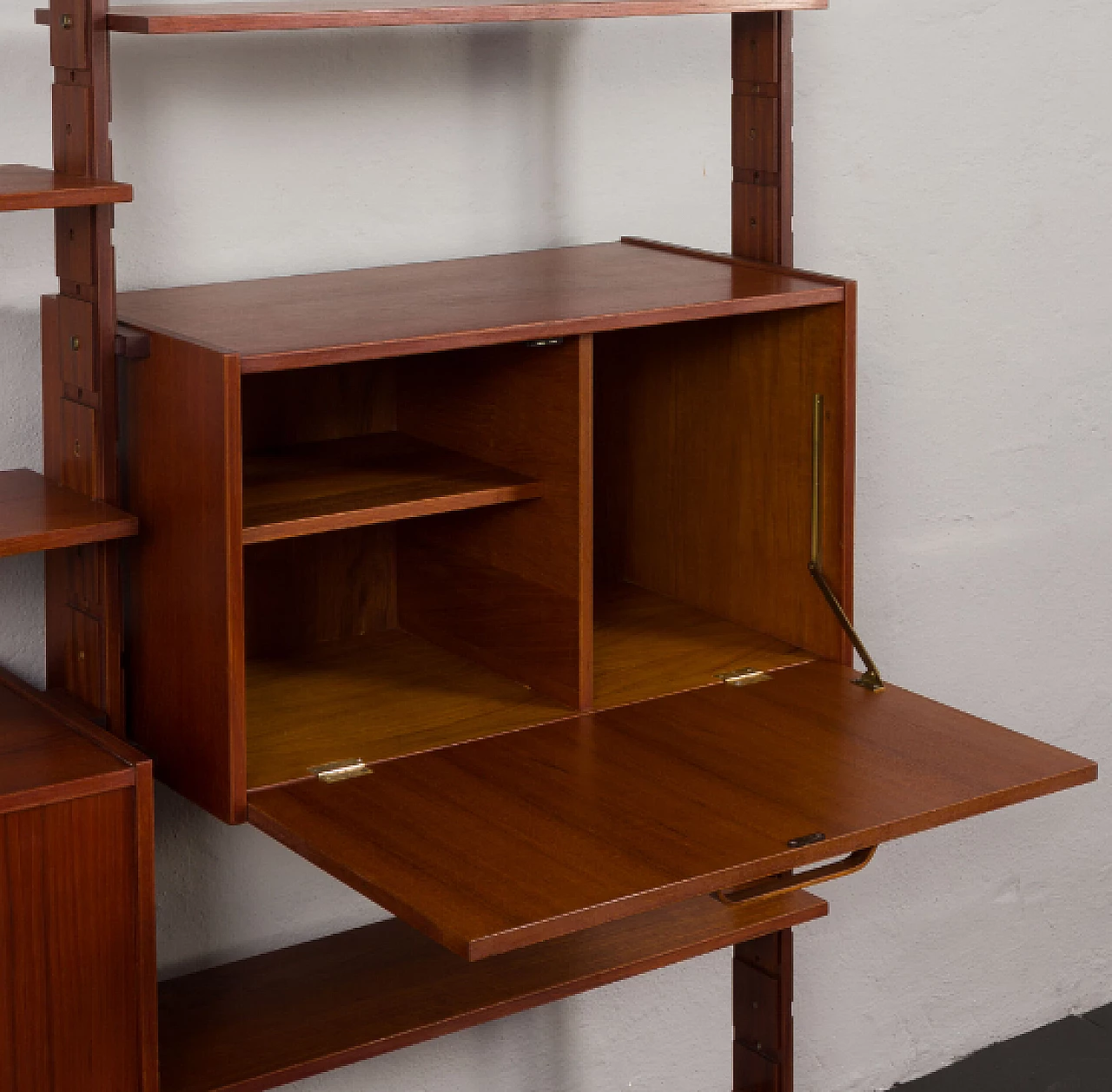 Two-bay teak and brass bookcase by Ico Parisi, 1960s 18