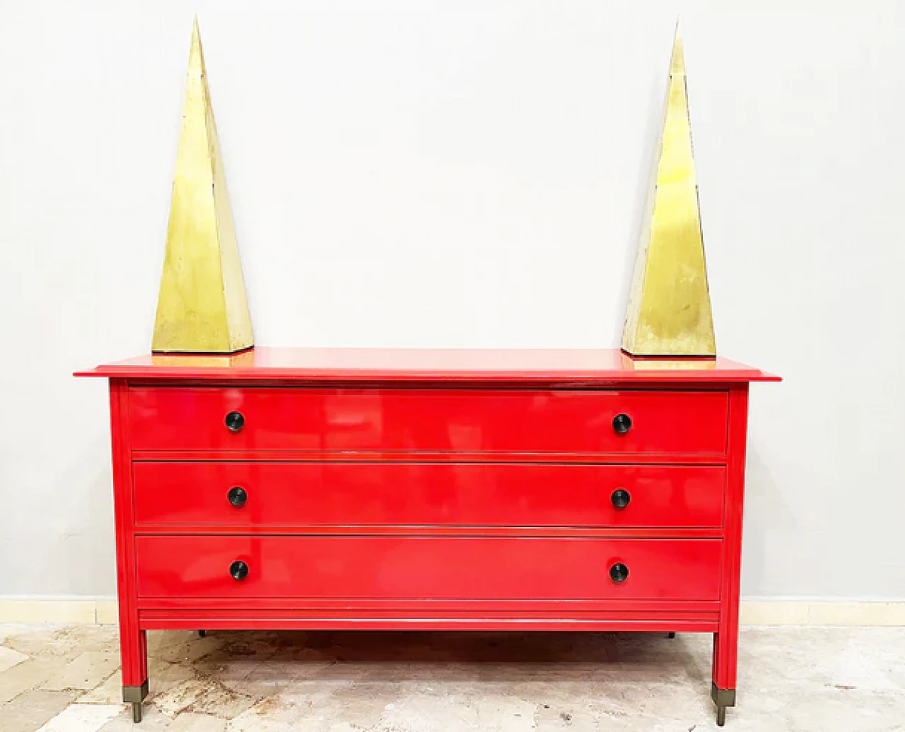 Red chest of drawers by Carlo De Carli for Sormani, 1960s 1