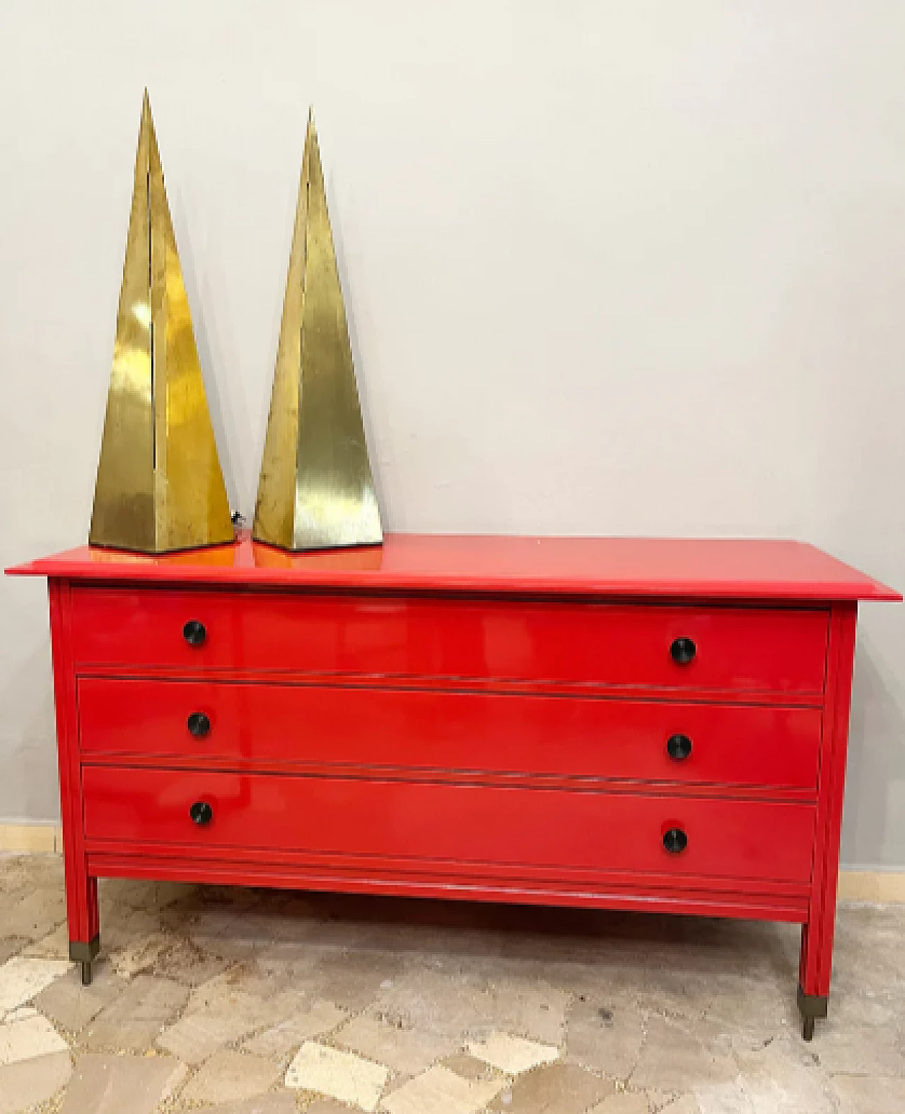 Red chest of drawers by Carlo De Carli for Sormani, 1960s 2