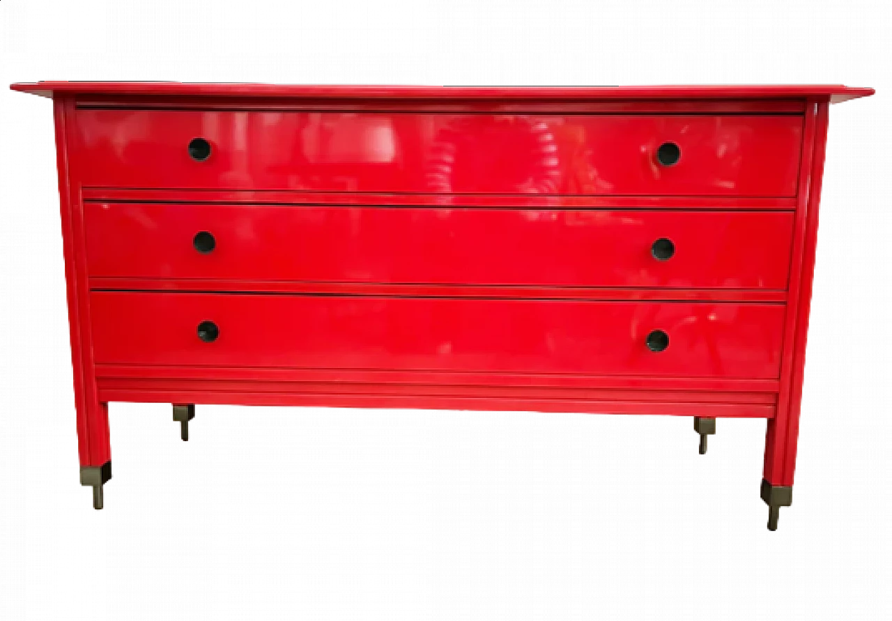 Red chest of drawers by Carlo De Carli for Sormani, 1960s 5