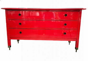 Red chest of drawers by Carlo De Carli for Sormani, 1960s