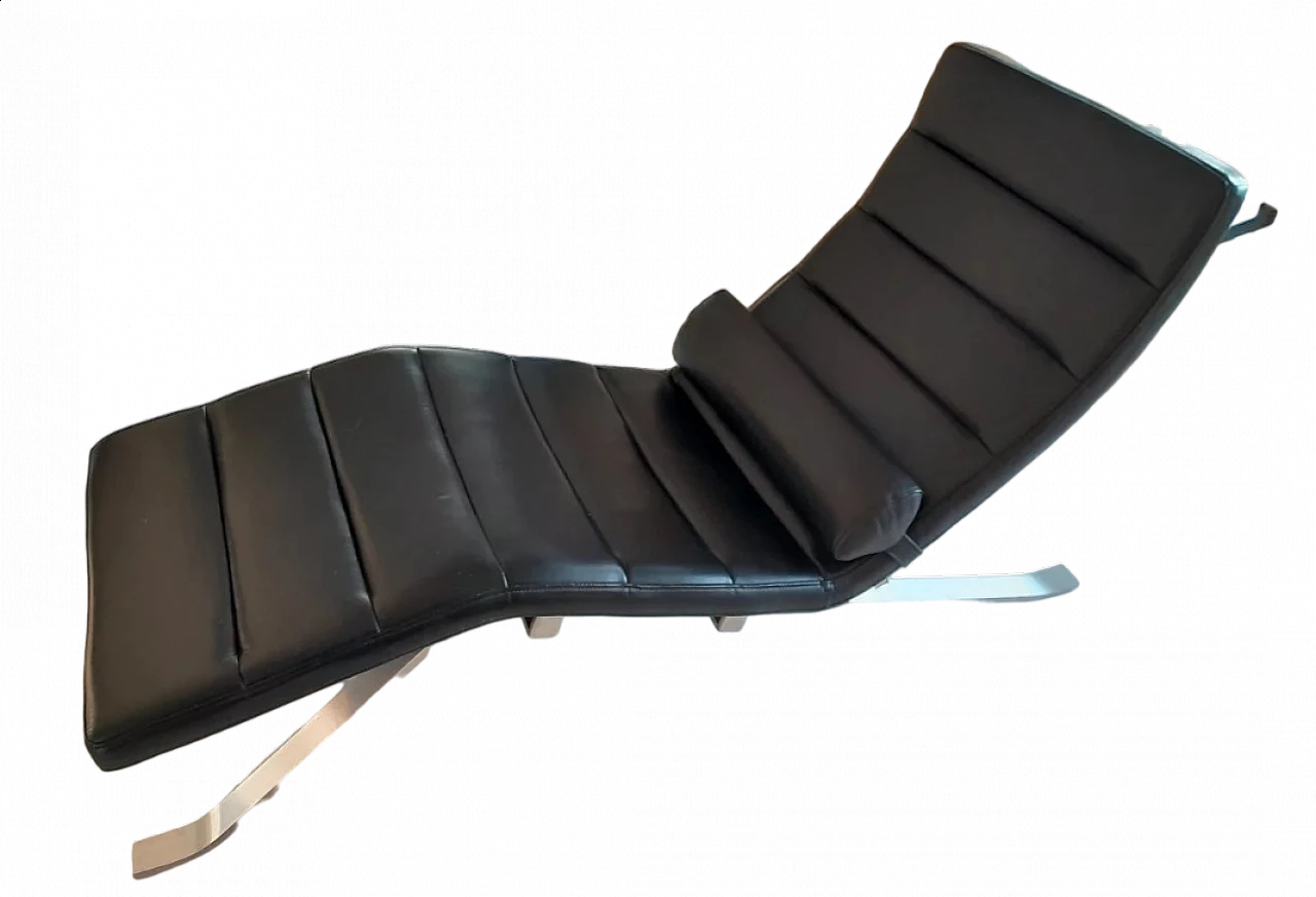 Pavia black leather chaise longue by Boconcept 6