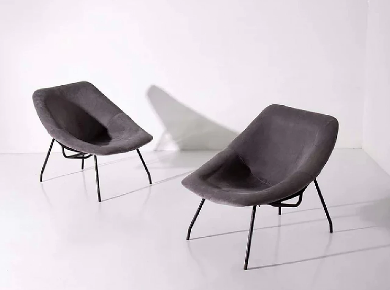 Pair of armchairs attributed to Augusto Bozzi, 1950s 1