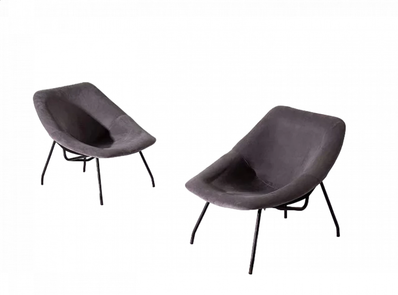 Pair of armchairs attributed to Augusto Bozzi, 1950s 7