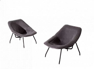 Pair of armchairs attributed to Augusto Bozzi, 1950s