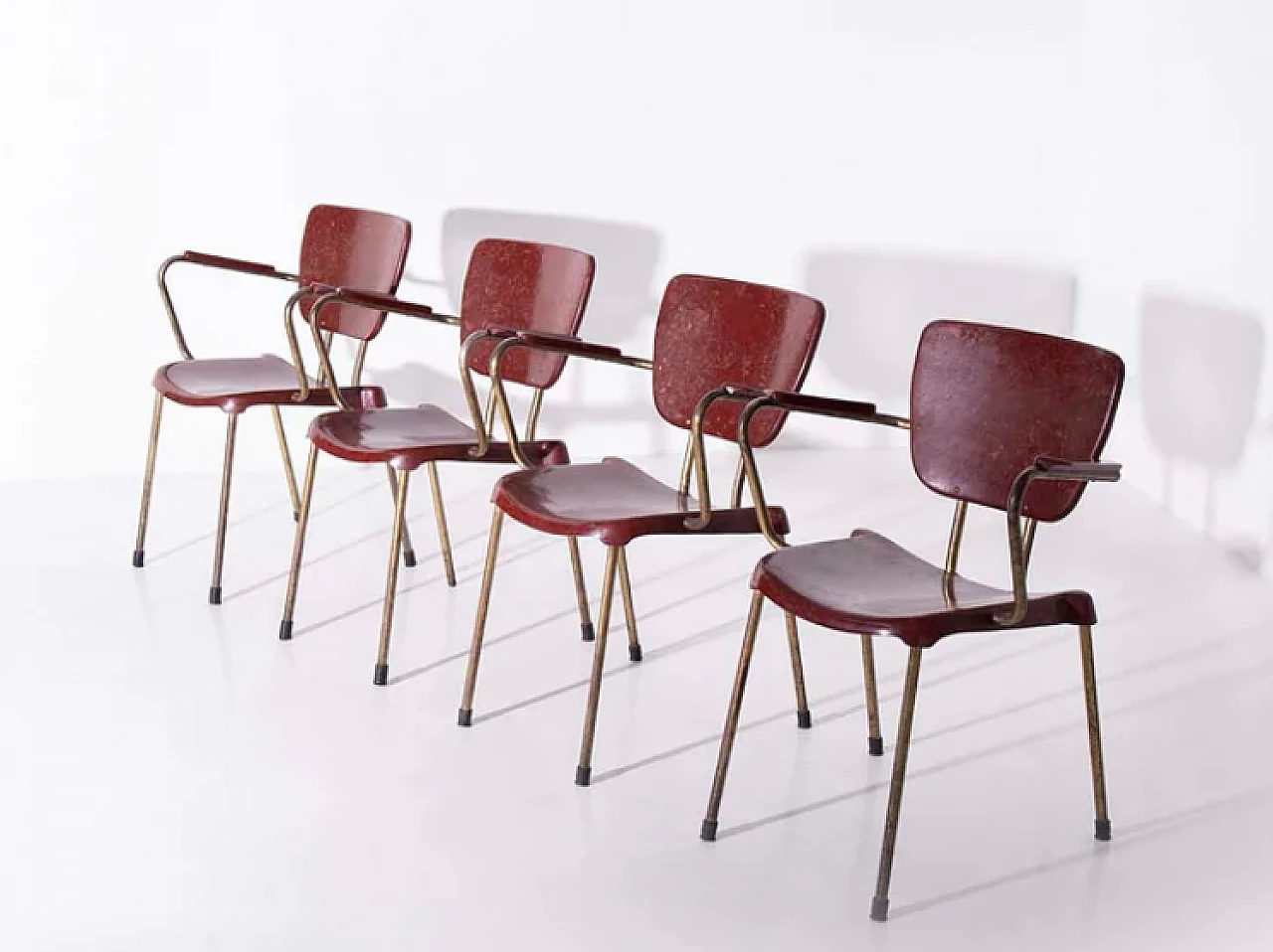 4 Stackable chairs 953 by Gastone Rinaldi for Rima, 1951 1