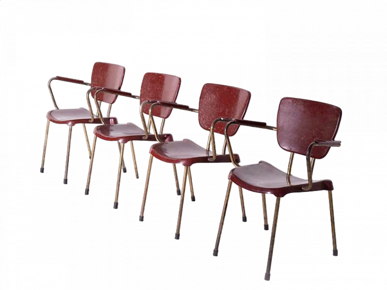 4 Stackable chairs 953 by Gastone Rinaldi for Rima, 1951 8