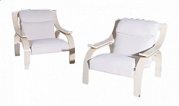 Pair of 722 Woodline armchairs by Marco Zanuso for Arflex, 1960s