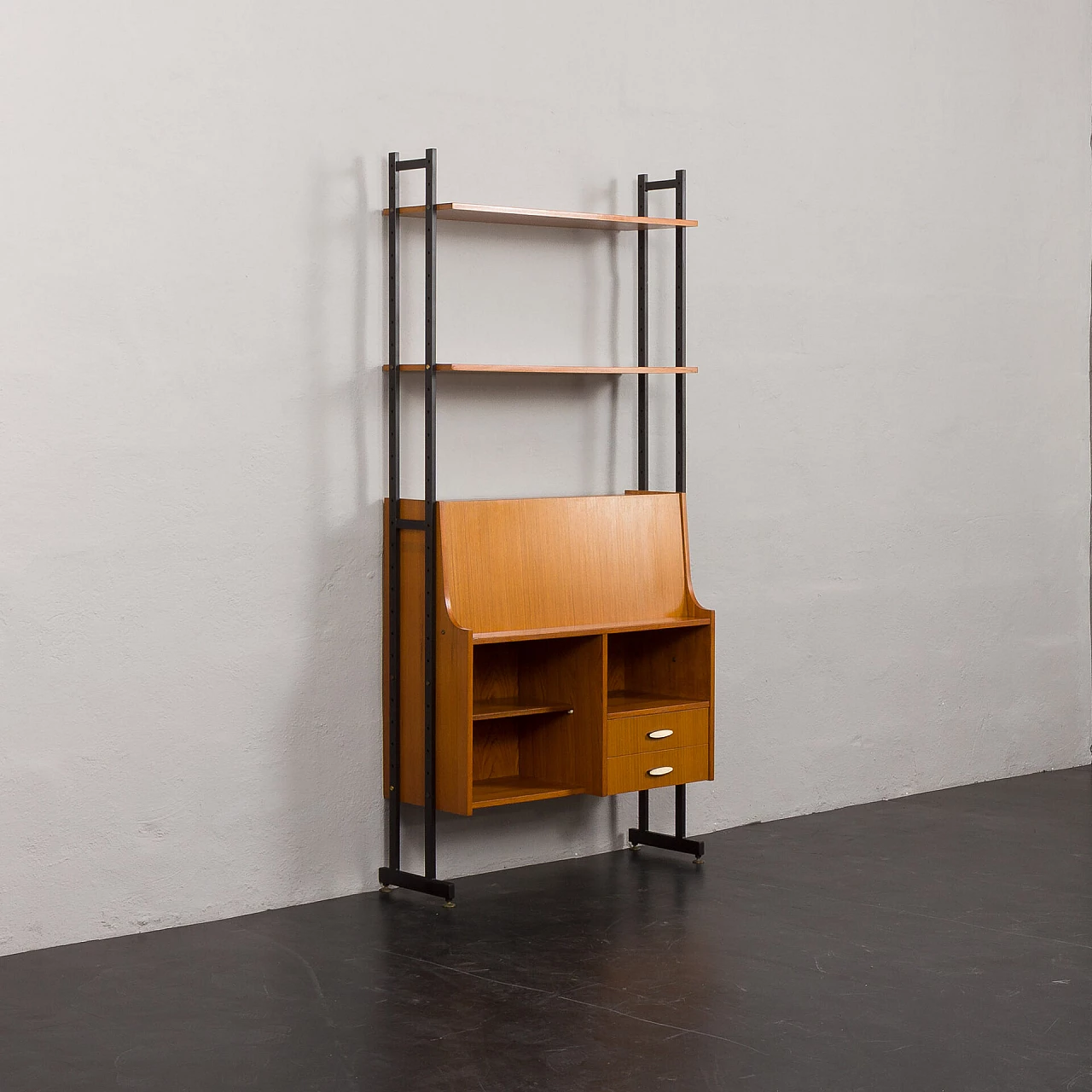 Libreria con scrittoio in teak nello stile di Vittorio Dassi, anni '60 4