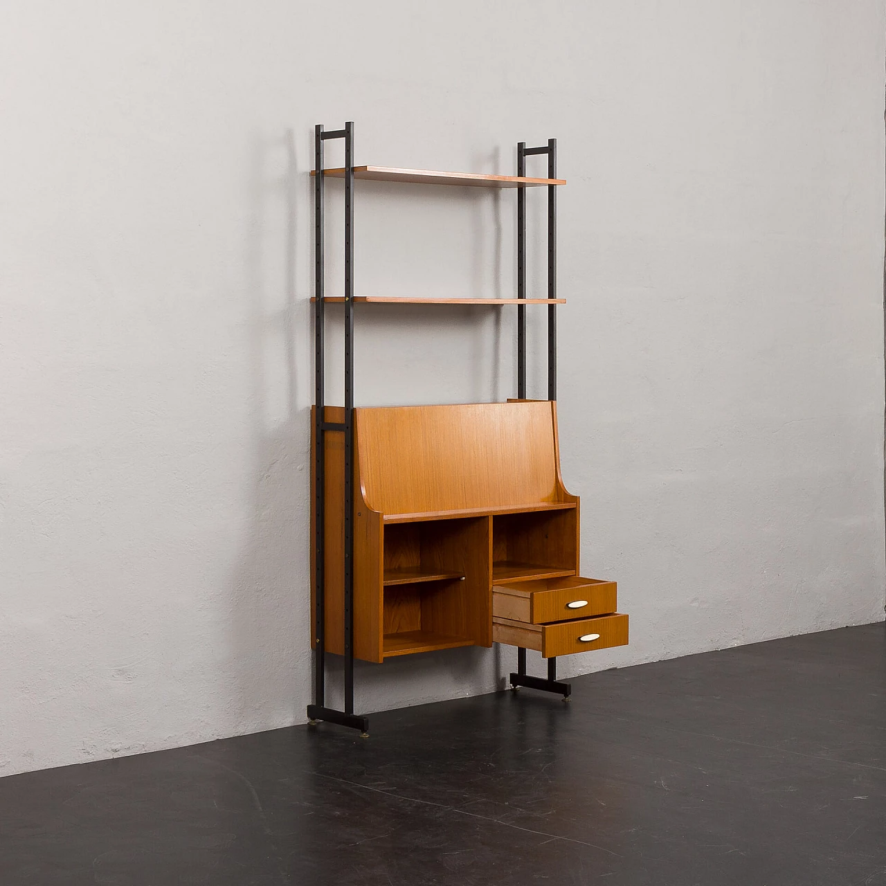 Libreria con scrittoio in teak nello stile di Vittorio Dassi, anni '60 5