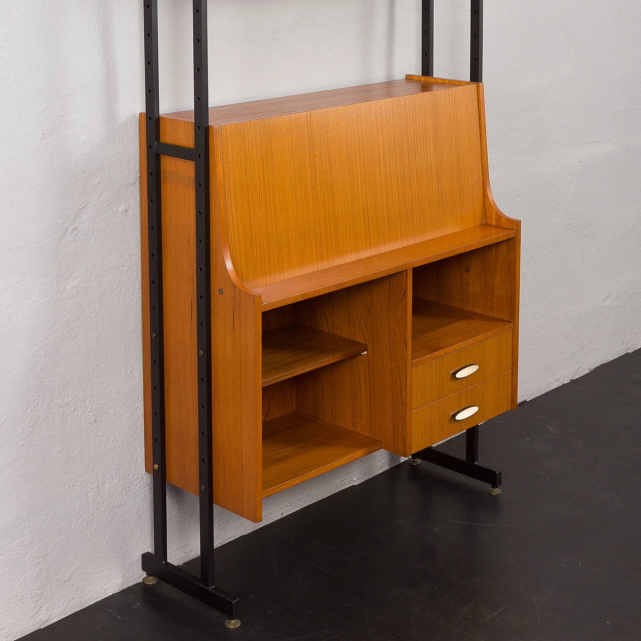 Libreria con scrittoio in teak nello stile di Vittorio Dassi, anni '60 15