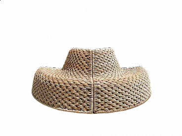 Coppia di Poltrone modulari in rattan, anni '80