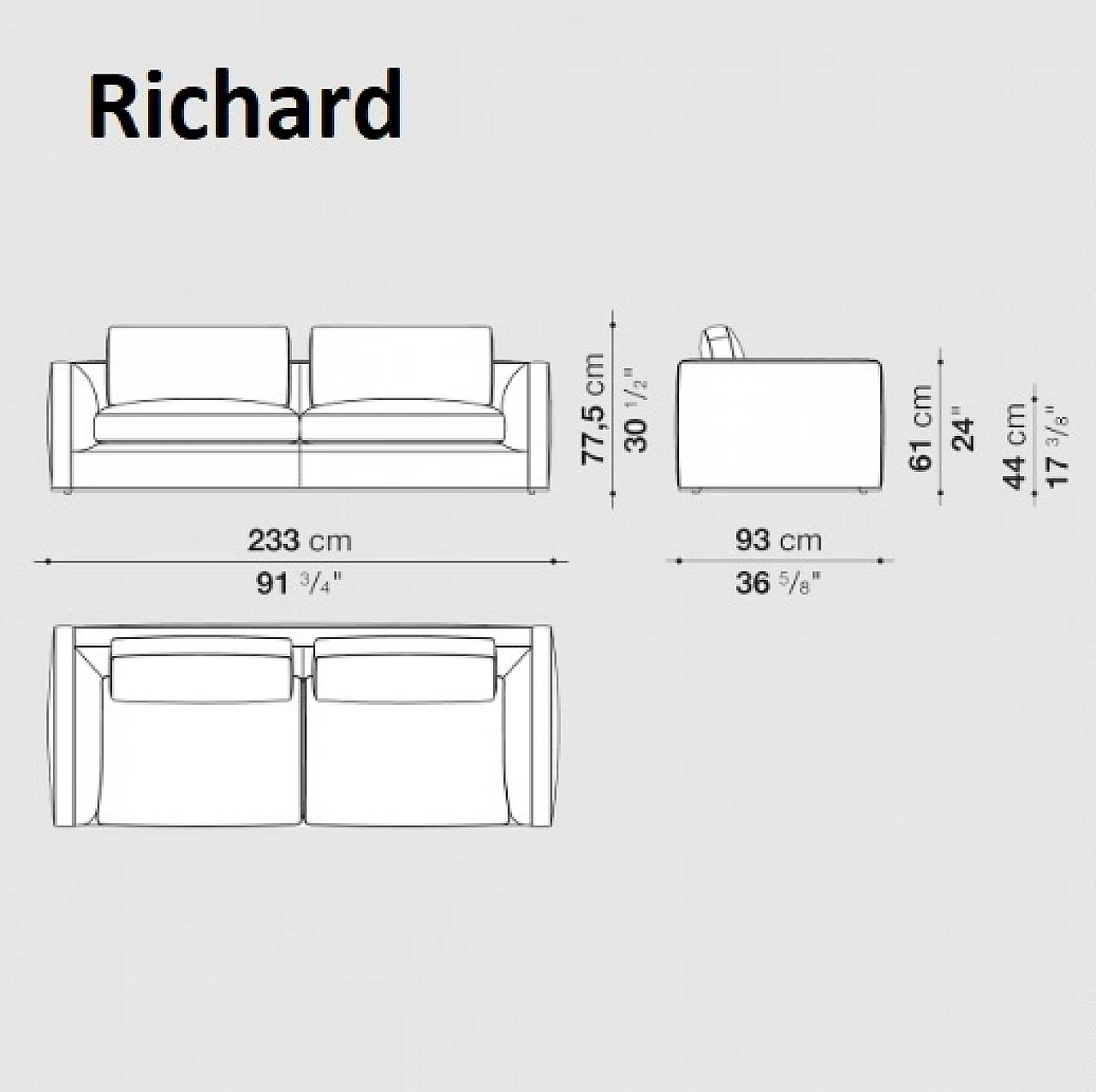 Richard sofa in black velvet by Antonio Citterio for B&B, 2000s 10