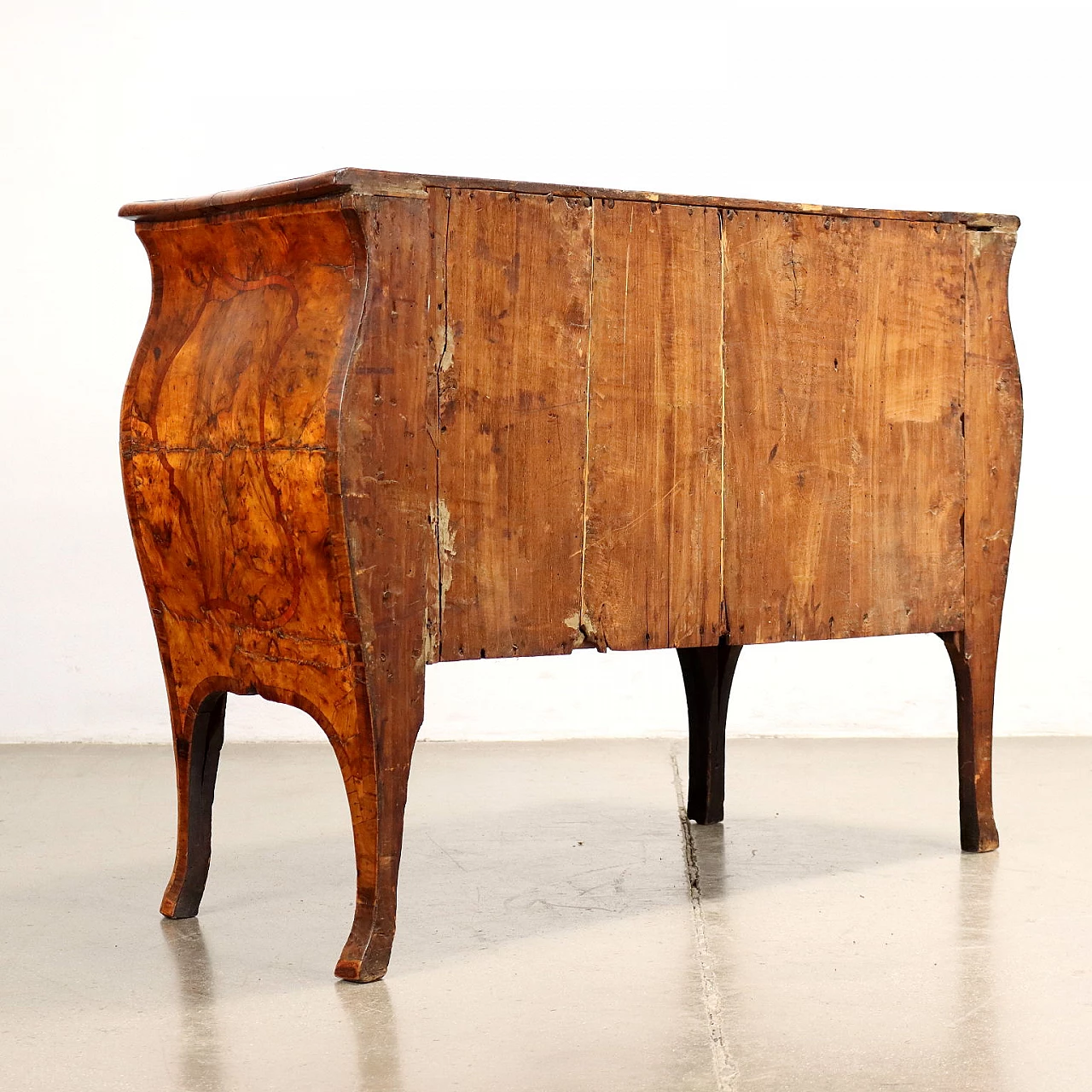 Walnut burl chest of drawers with rosewood fillets, 18th century 10