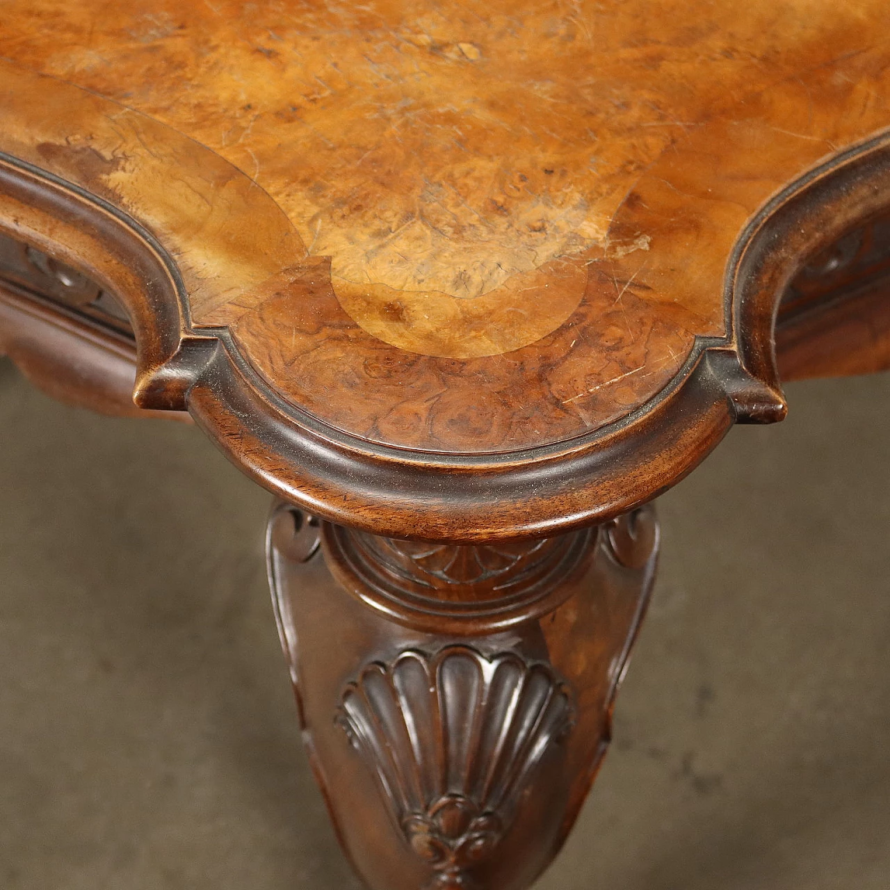 Walnut table with carvings 5