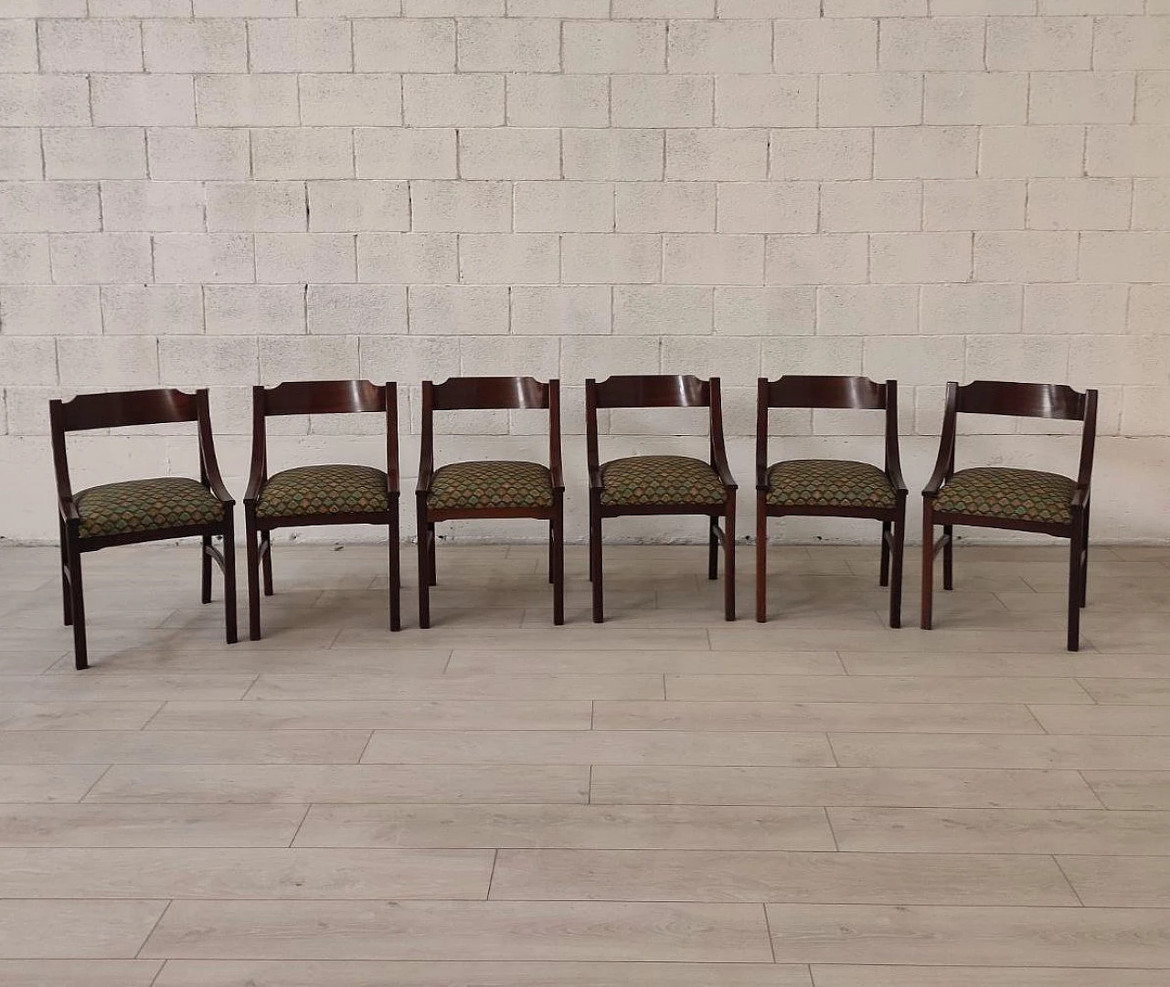 6 Walnut chairs by Ico Parisi, 1960s 2
