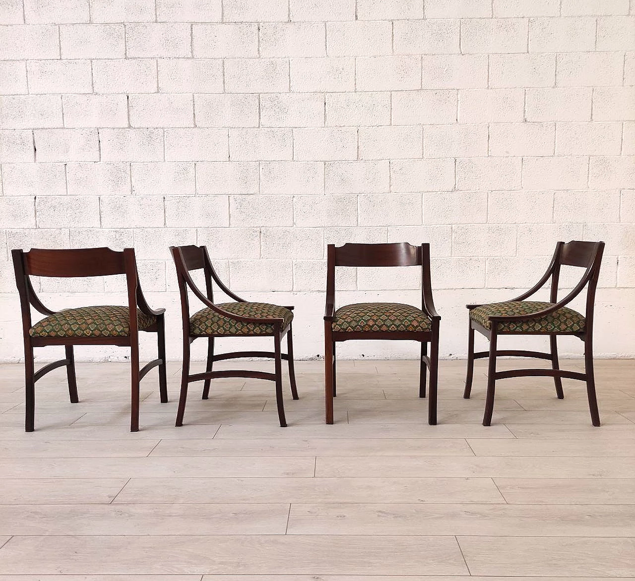6 Walnut chairs by Ico Parisi, 1960s 7