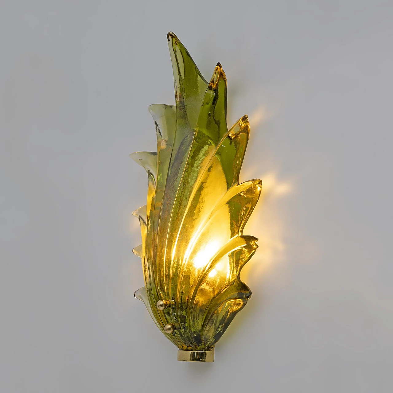 Pair of leaf wall lights in the style of Barovier & Toso, 1980s 5