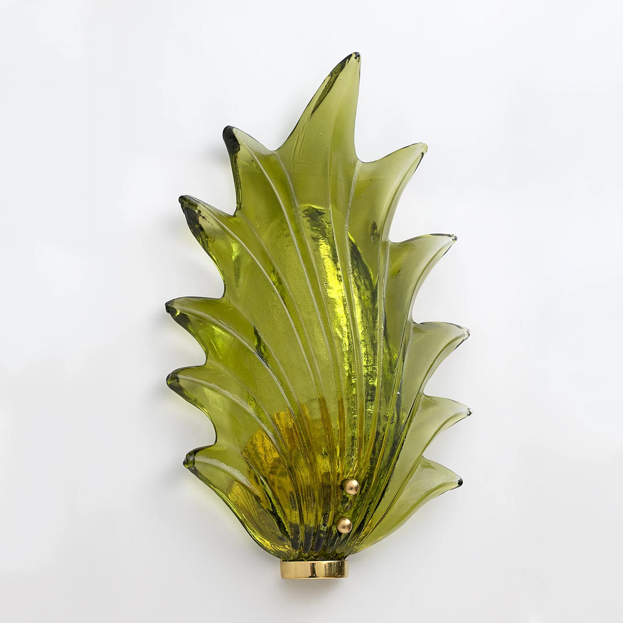 Pair of leaf wall lights in the style of Barovier & Toso, 1980s 7