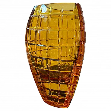 Amber glass vase by Val Saint Lambert, 1960s