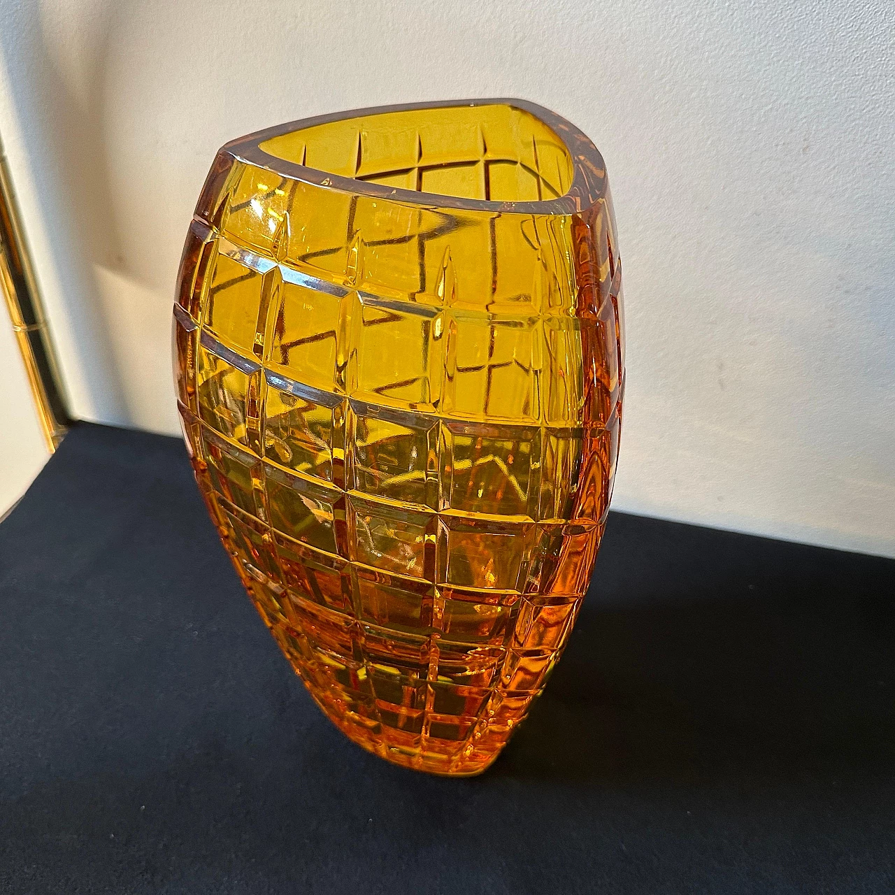 Amber glass vase by Val Saint Lambert, 1960s 2