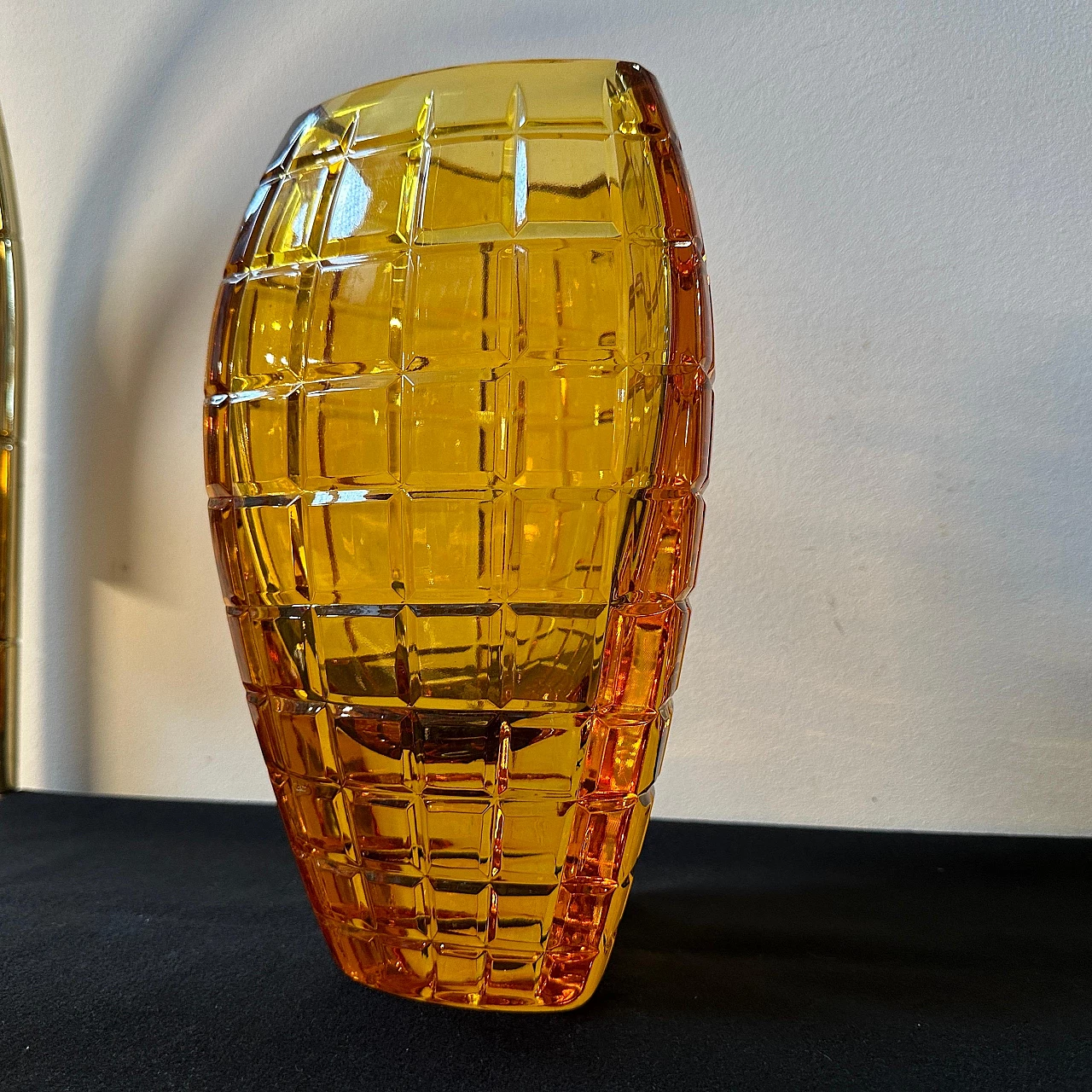 Amber glass vase by Val Saint Lambert, 1960s 3
