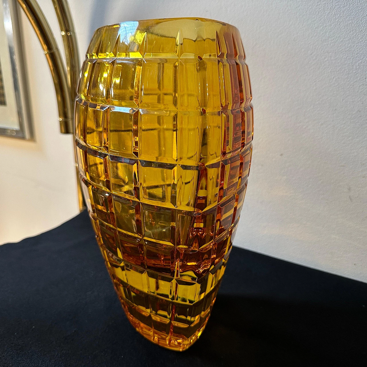 Amber glass vase by Val Saint Lambert, 1960s 4