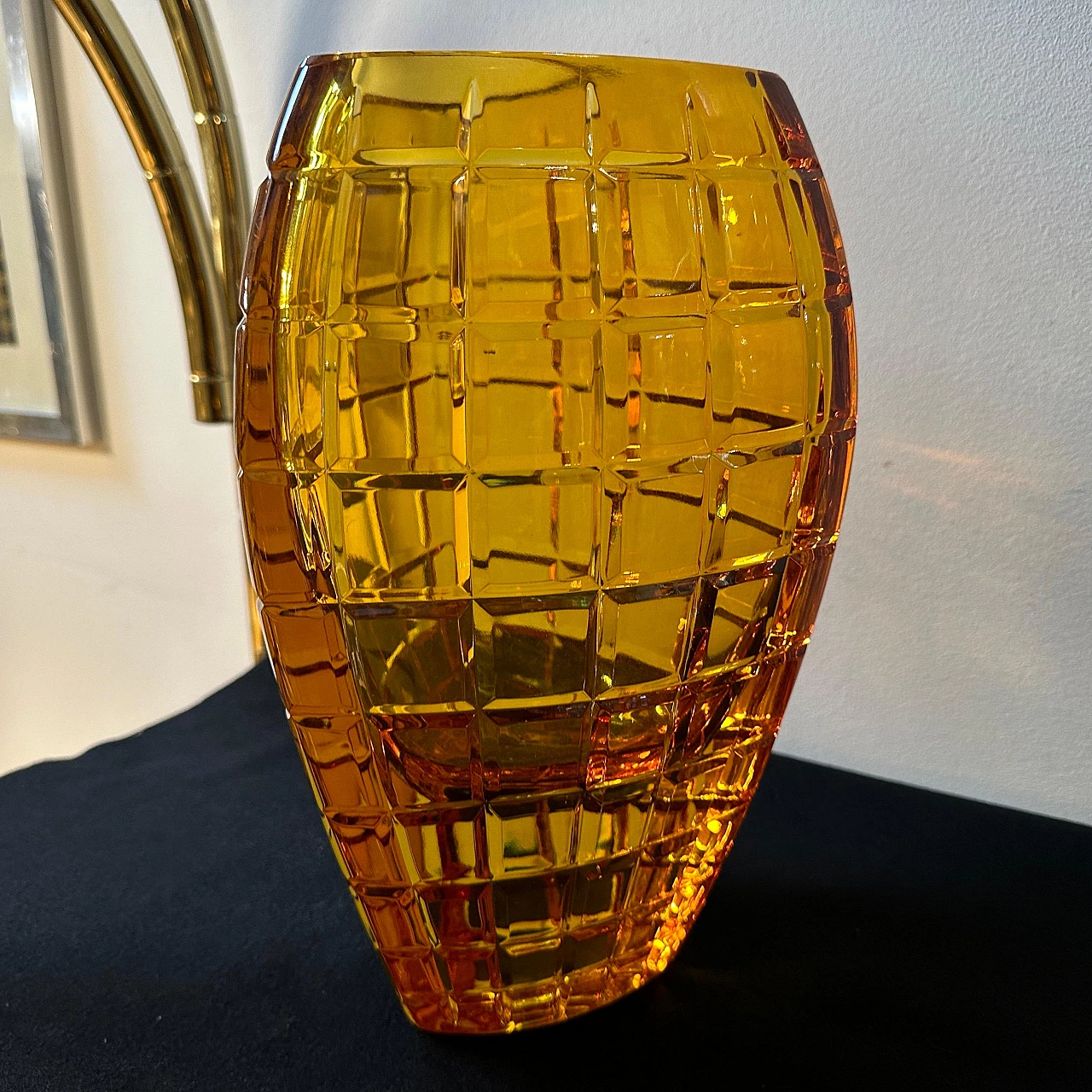 Amber glass vase by Val Saint Lambert, 1960s 7