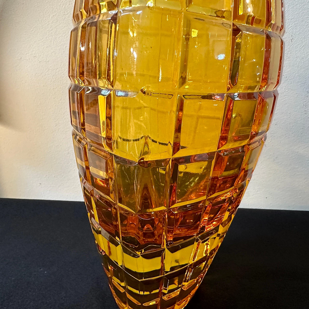 Amber glass vase by Val Saint Lambert, 1960s 8