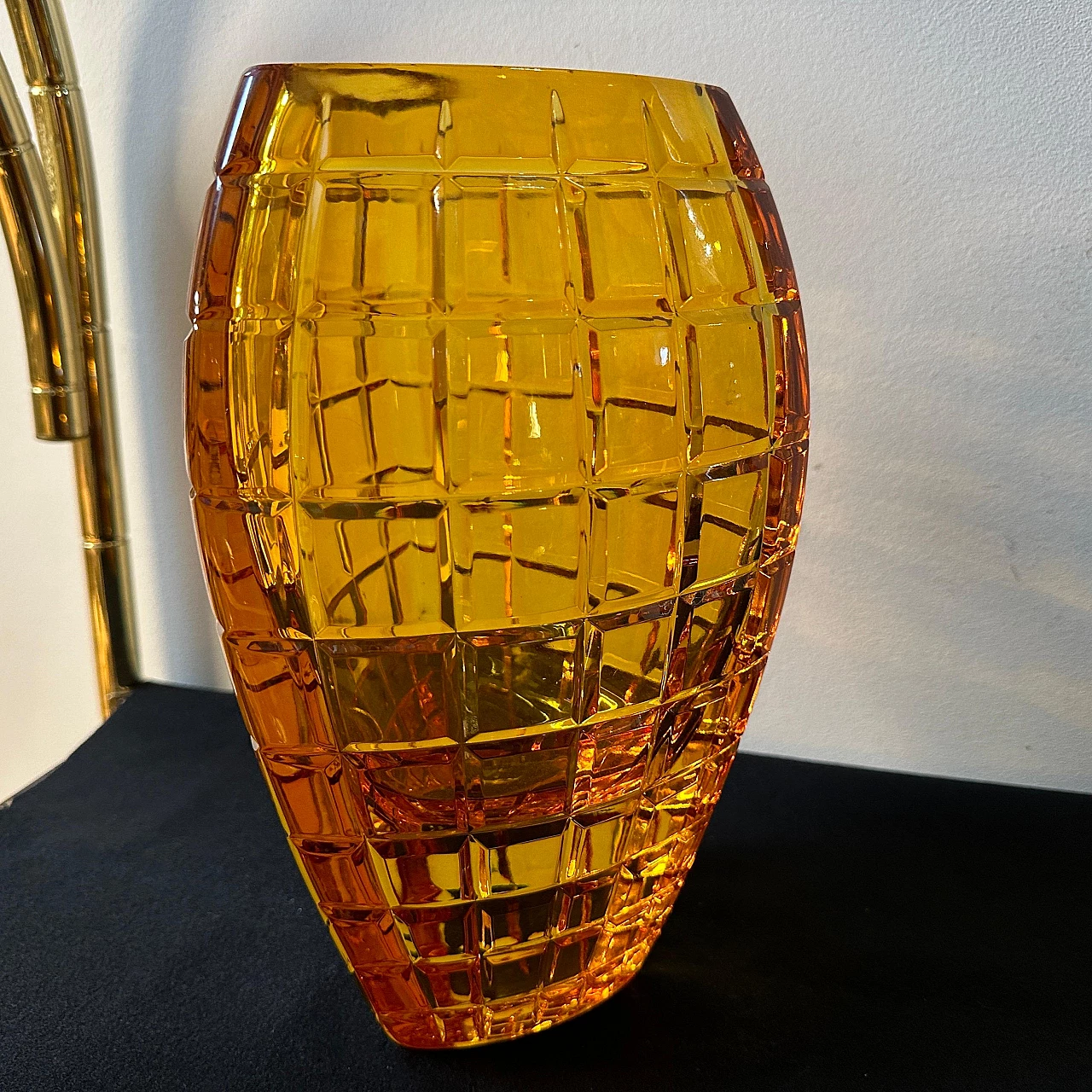 Amber glass vase by Val Saint Lambert, 1960s 10