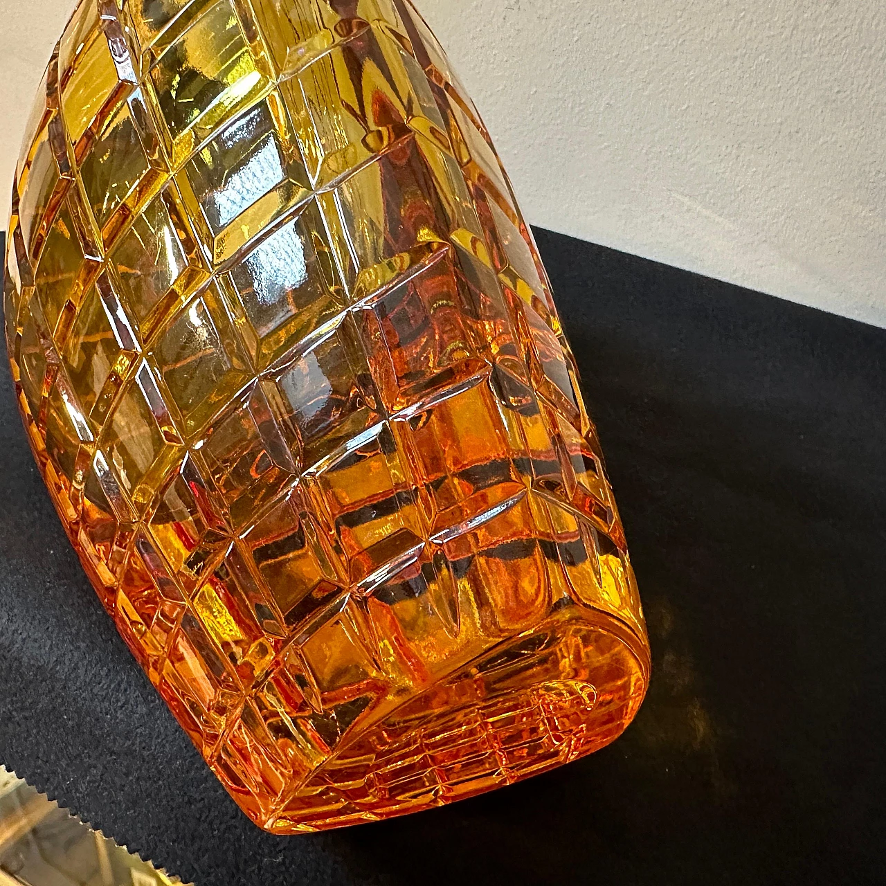 Amber glass vase by Val Saint Lambert, 1960s 11