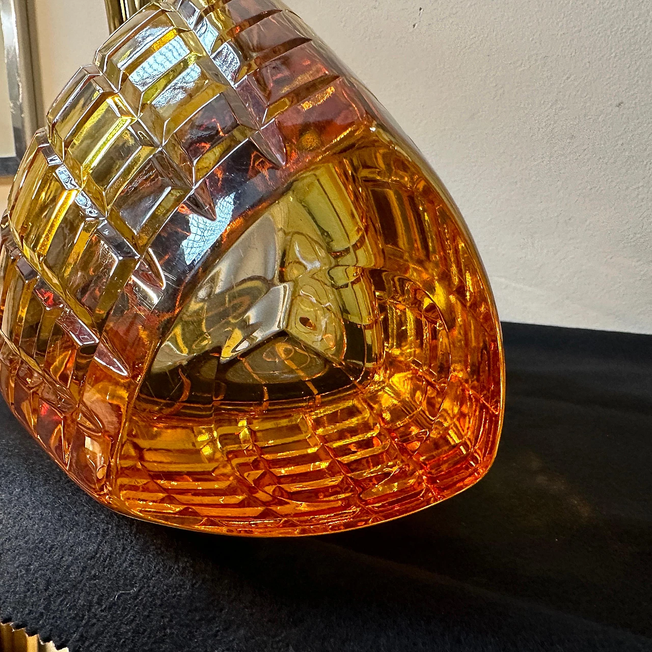 Amber glass vase by Val Saint Lambert, 1960s 12