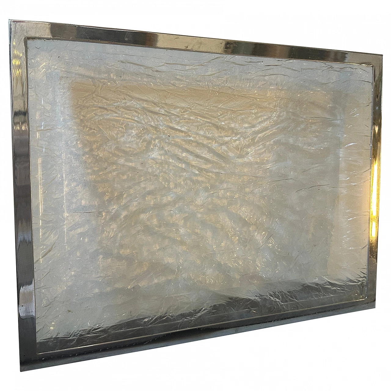 Lucite and silver plating tray by Ulderico Cavinato, 1980s 1