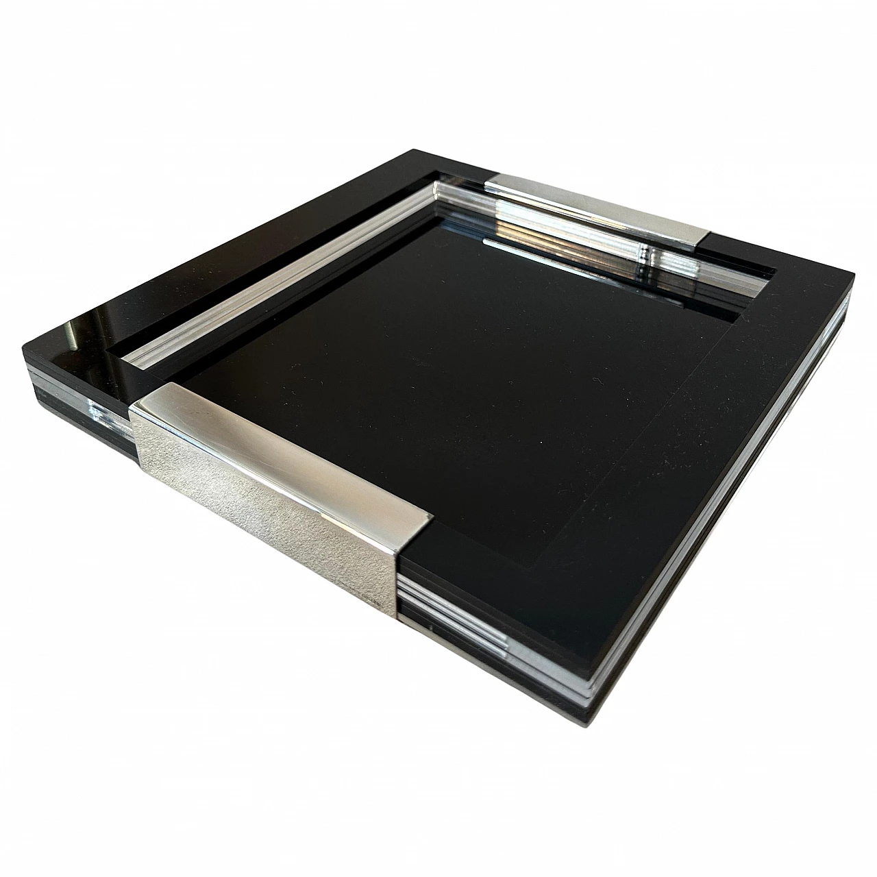 Svuotatasche in argento e plexiglass di Greggio, anni '90 1