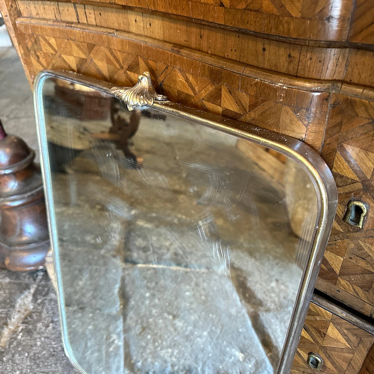 Solid brass mirror in the style of Gio Ponti, 1950s 3