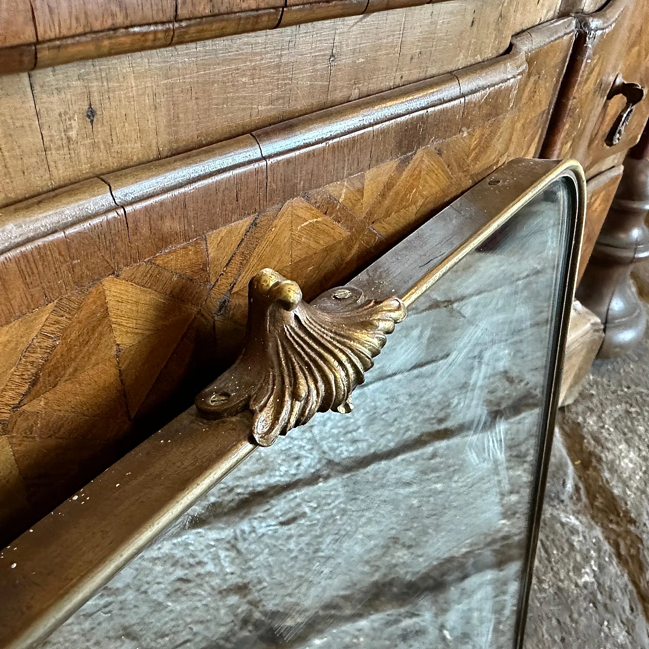 Solid brass mirror in the style of Gio Ponti, 1950s 9